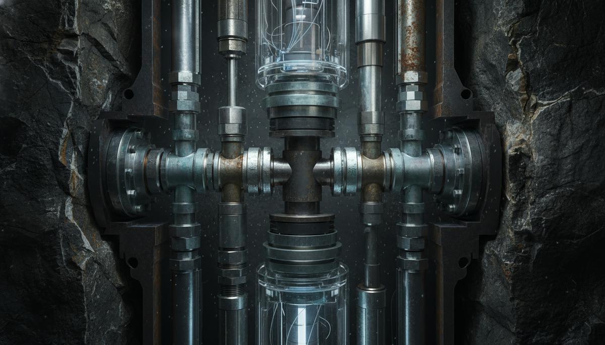 Halliburton предложил систему для CCUS: повышение надежности инъекции CO₂ Сложная система инжекции CO2 в подземной скважине для улавливания и хранения углерода, демонстрирующая специализированные компоненты и инженерные решения для работы в агрессивных условиях.