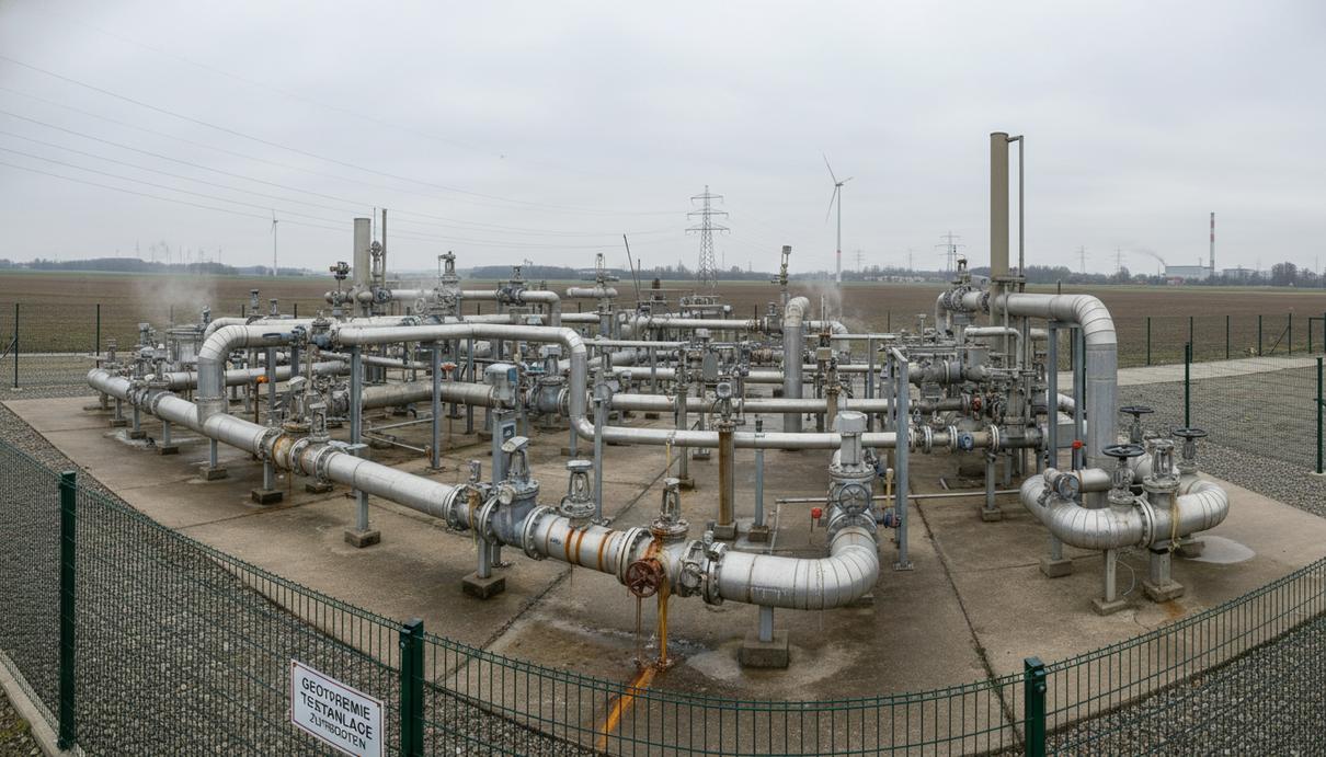Индустриальное оборудование и система стальных труб для испытания геотермальных скважин в Германии.