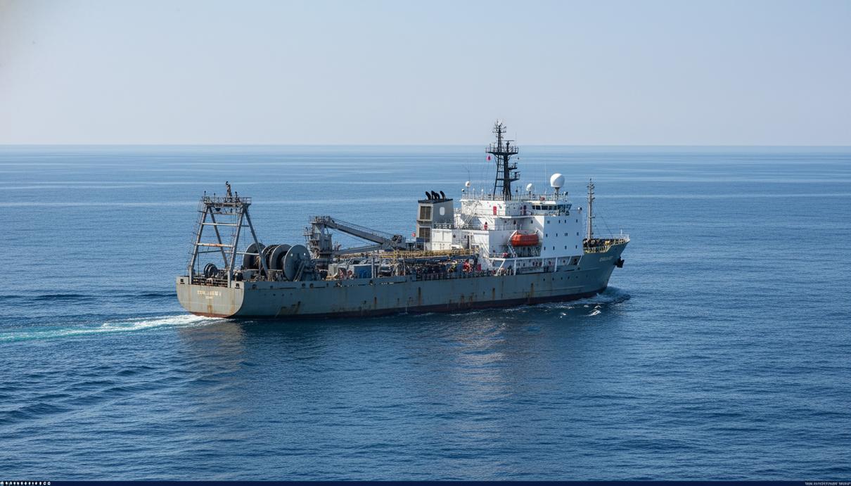 Исследовательское судно для проведения сейсморазведки в открытом море у берегов Западной Африки