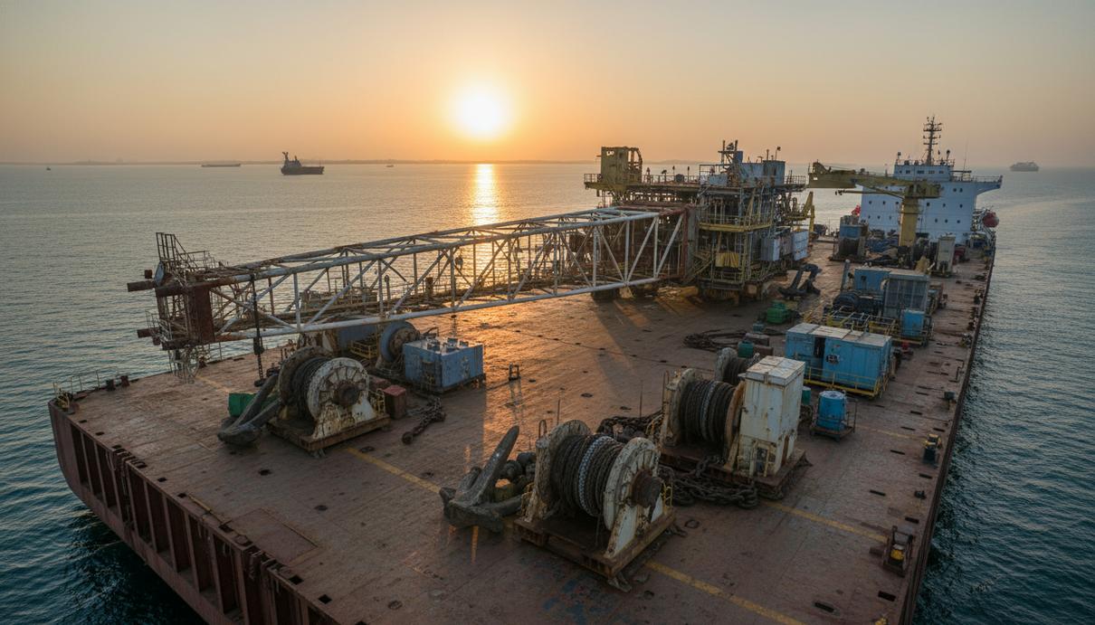 Reel Power Marine & Energy: на пост директора назначен Гильермо Кальдерон Морская буровая платформа и промышленное оборудование на палубе судна на фоне рассвета над океаном