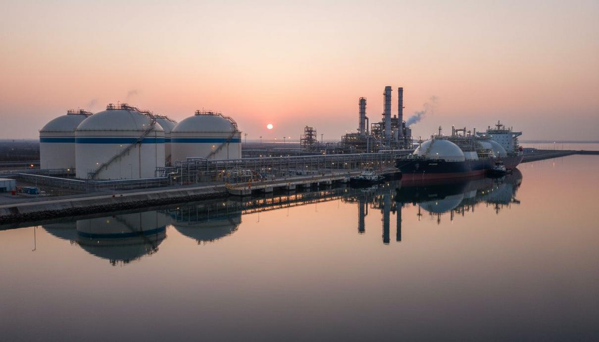 ExxonMobil может стать поставщиком СПГ для первого терминала в ЮАР Современный терминал по приему сжиженного природного газа с крупными резервуарами для хранения в промышленном порту Ричардс-Бей, ЮАР.