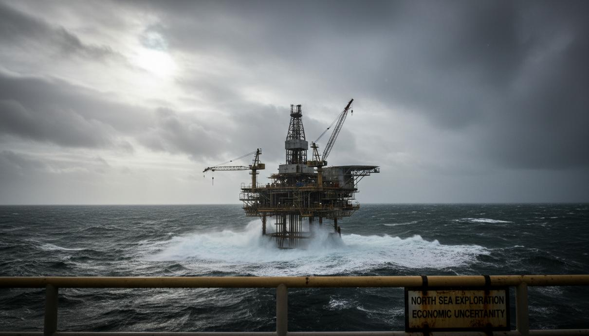 Глава INEOS Energy связал уход bp из Северного моря с налогами Морская нефтегазовая платформа в Северном море под пасмурным небом. Вид на буровые вышки и производственные модули.