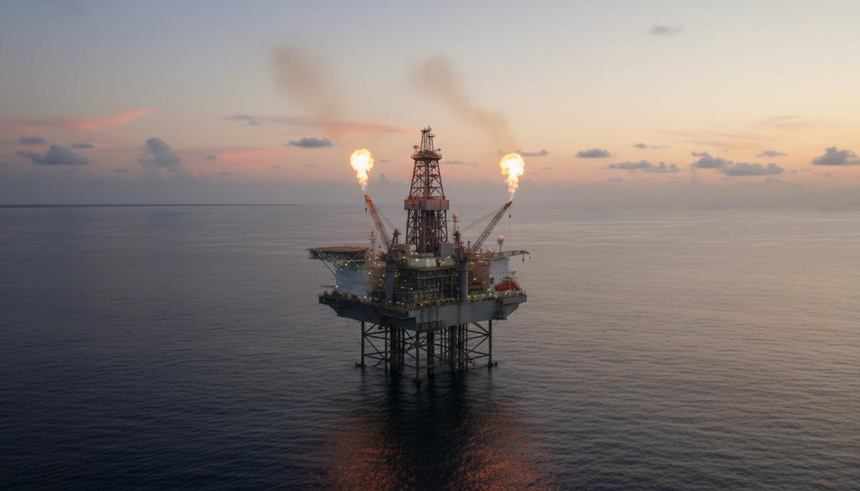 bp станет единственным владельцем газового проекта Calypso в Тринидаде Морская буровая установка для глубоководной добычи газа в Карибском море на рассвете.