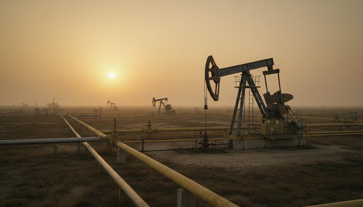 Американская Continental войдет в проект PDVSA на блоке в поясе Ориноко Нефтяная вышка-качалка на месторождении в нефтеносном поясе Ориноко в Венесуэле на рассвете.