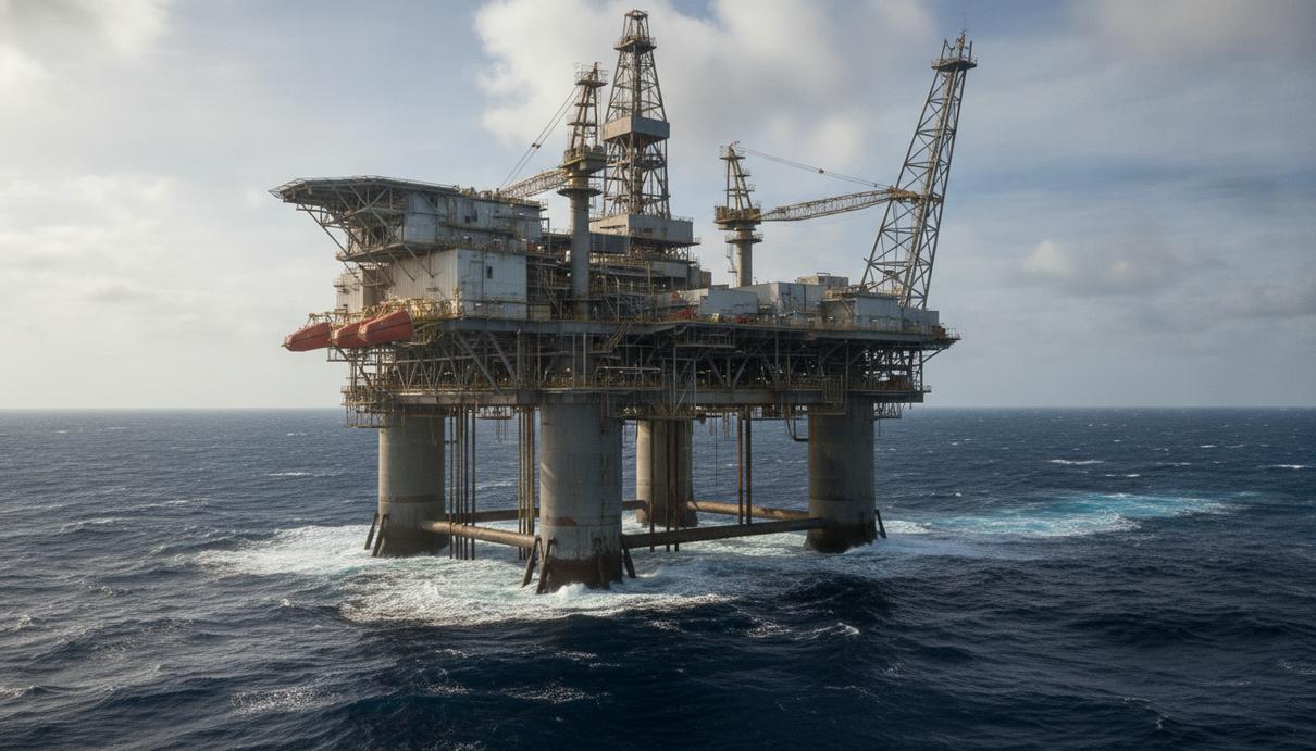 Shell продала активы в Мексиканском заливе за $840 млн Полупогружная нефтедобывающая платформа Na Kika в открытых водах Мексиканского залива. Вид на промышленный объект в море.