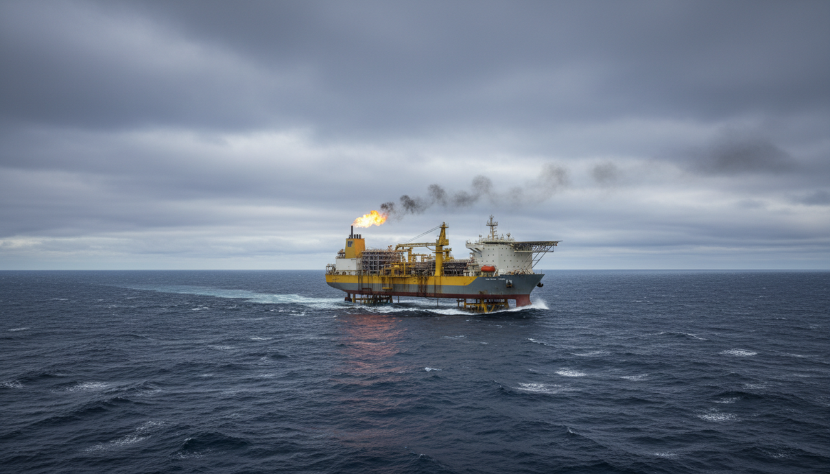 Shell купит 30% в канадском шельфовом проекте Bay du Nord Плавучая установка для добычи, хранения и отгрузки нефти (FPSO) в открытом море у побережья Канады в Северной Атлантике.