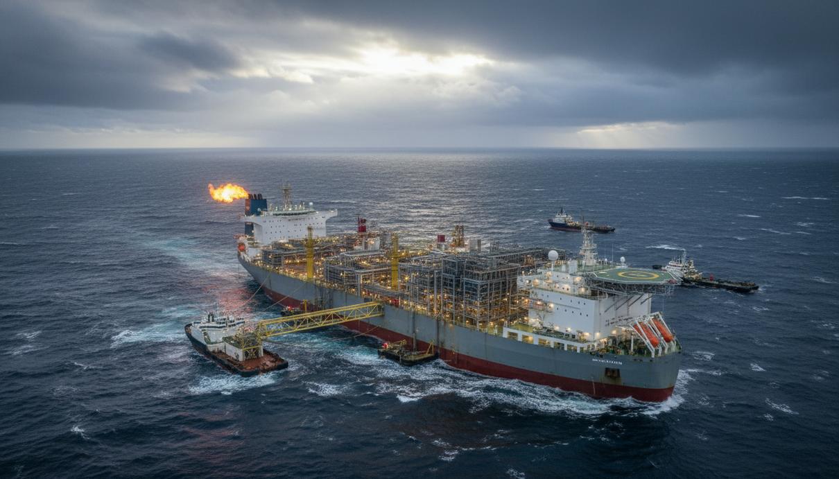 Плавучая установка для добычи, хранения и отгрузки нефти (FPSO) «Скарв» в Норвежском море.